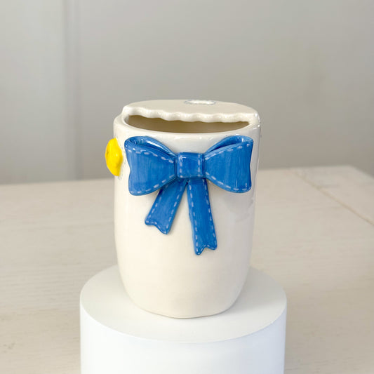 Bow Travel Mug-Flowers