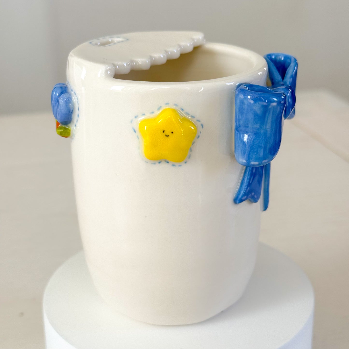 Bow Travel Mug-Flowers
